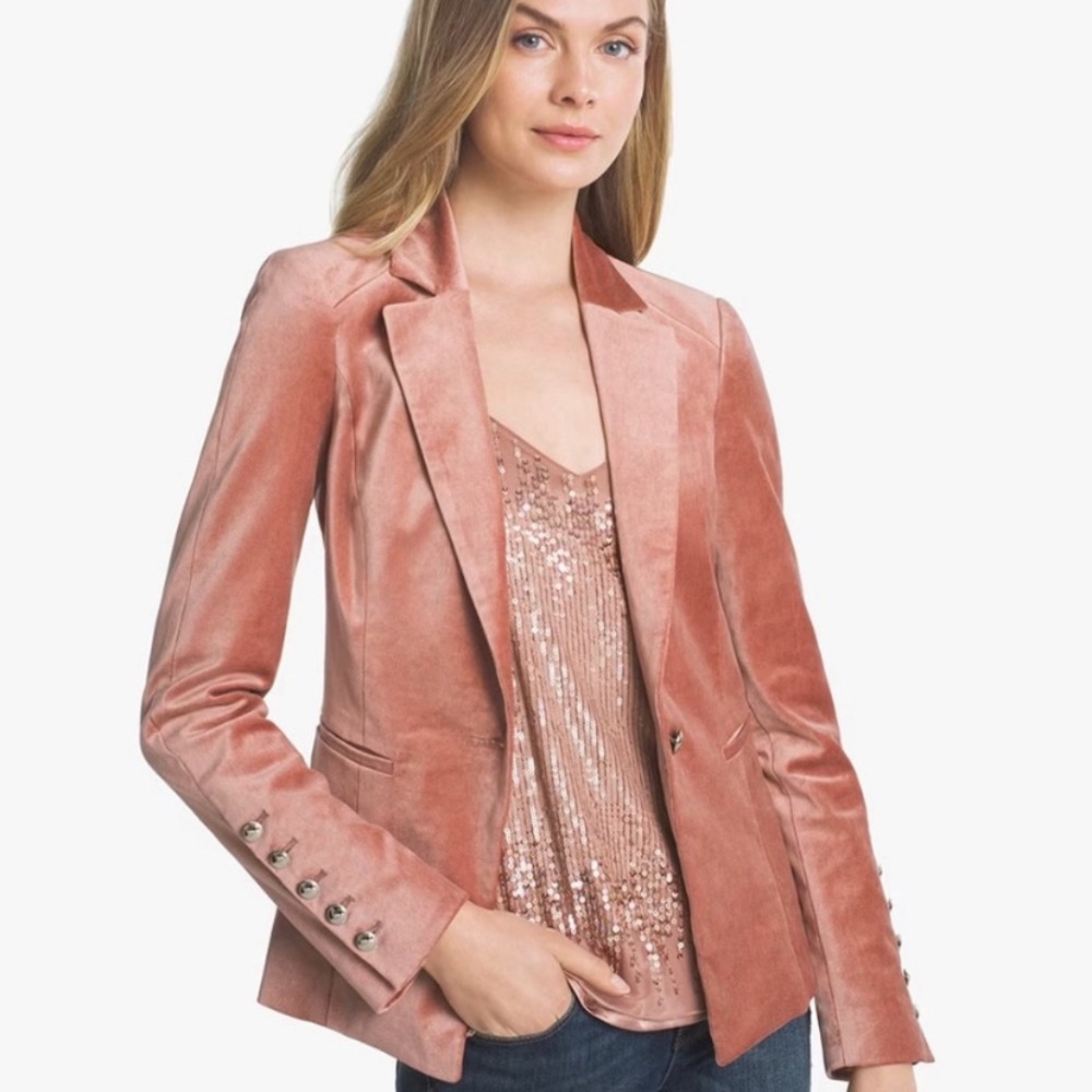 White House Black Market Velvet Blazer, Size 6, Winter Bloom